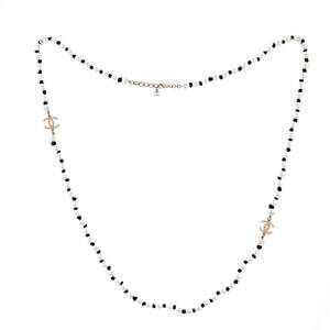 Chanel CC Long Necklace Faux Pearls and Crystal Embellished Metal